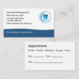 Orthodontist Appointment Modern Business Cards