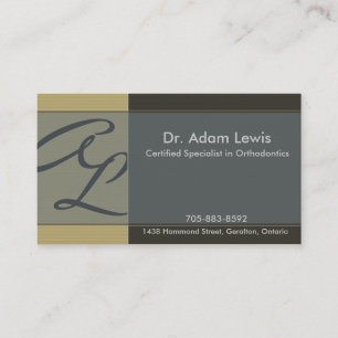 Orthodontist Business Card - Monogram