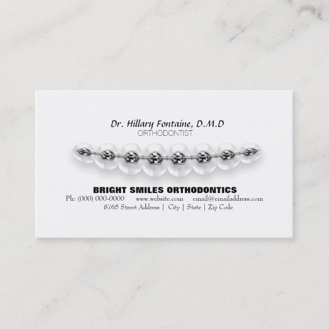 Orthodontist Business Card With Appointment Card (Front)
