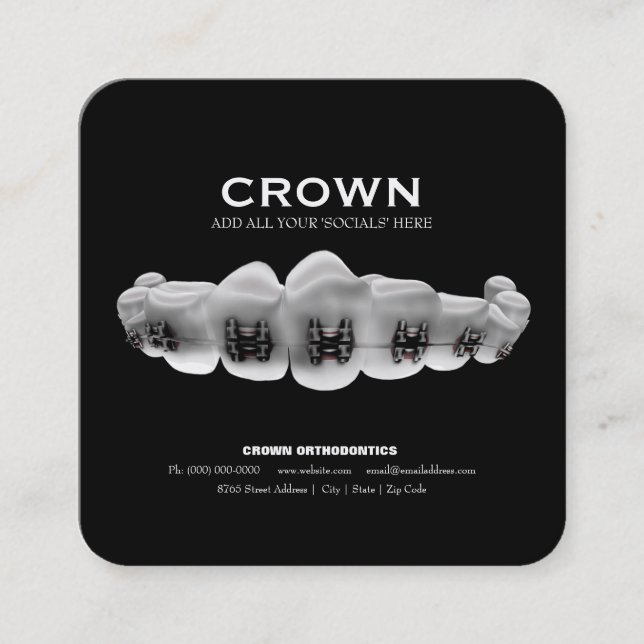 Orthodontist Business Card With Appointment Card (Front)