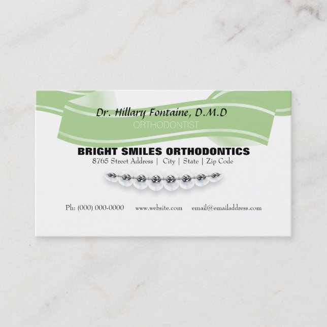 Orthodontist Business Card With Appointment Card (Front)