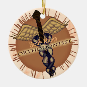 Orthodontist Caduceus Ceramic Tree Decoration