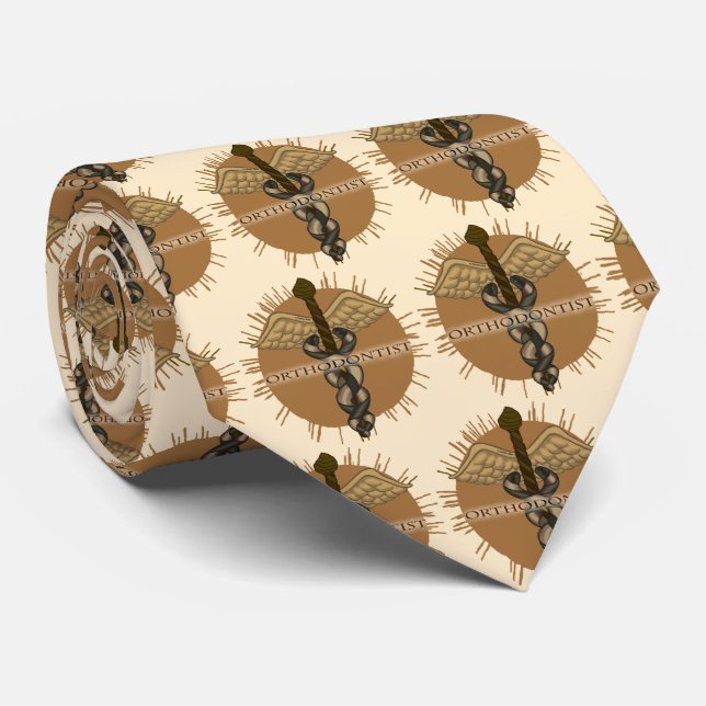 Orthodontist Caduceus Tie (Rolled)