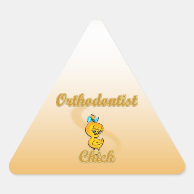 Orthodontist Chick Triangle Sticker (Front)