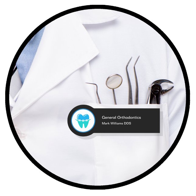 Orthodontist Dental Staff Name Tags (dentist office)