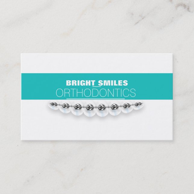 Orthodontist Dentist Dental Braces Business Card (Front)
