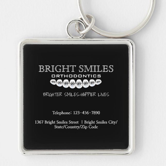Orthodontist Orthodontic Care Promo Keychain (Front)