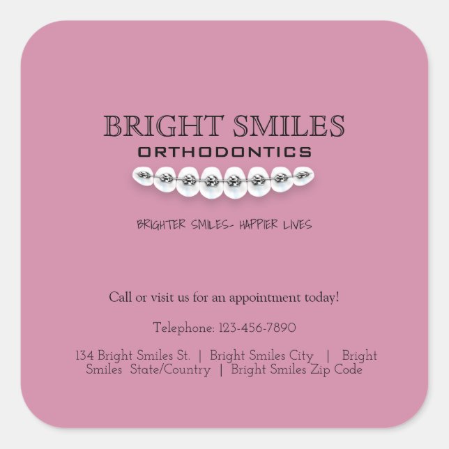 Orthodontist Orthodontics Business Promo Sticker (Front)