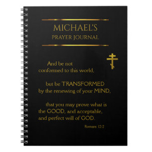 Orthodox Christian Black and Gold Prayer Journal