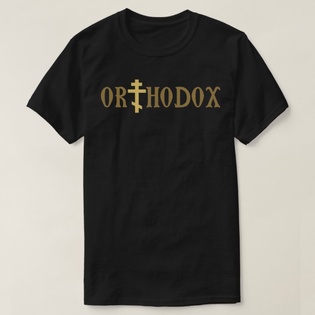 Orthodox Christian Cross Crucifix Jesus Christ  T-Shirt (Design Front)