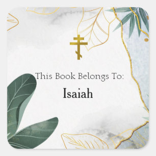 Orthodox Christian Customised Bookplate Square Sticker