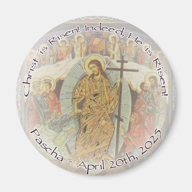 Orthodox Christian ENG Christ is Risen 2025  Magnet (Front)