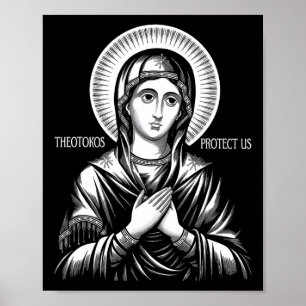 Orthodox Christian Holy Mary Theotokos Protect Us Poster