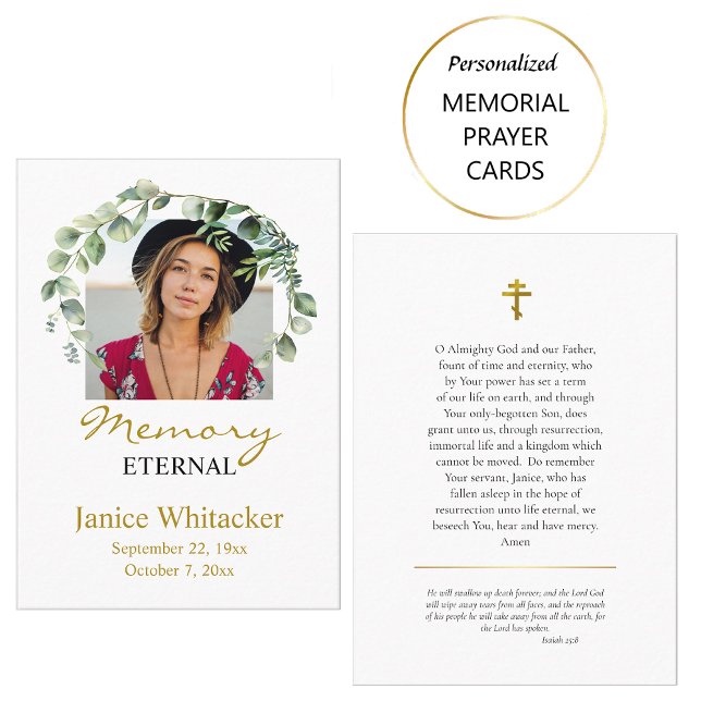 Orthodox Christian Photo Funeral Prayer Card (Creator Uploaded)