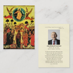 Orthodox Christian Photo Memorial Prayer Card