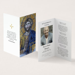 Orthodox Christian Photo Memorial Thank You Business Card