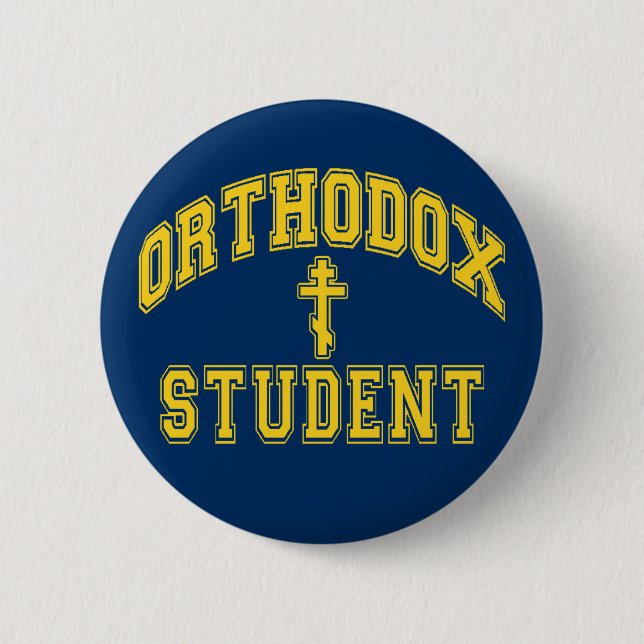 Orthodox Christian "Student" 2.25 in. Michigan 1 6 Cm Round Badge (Front)