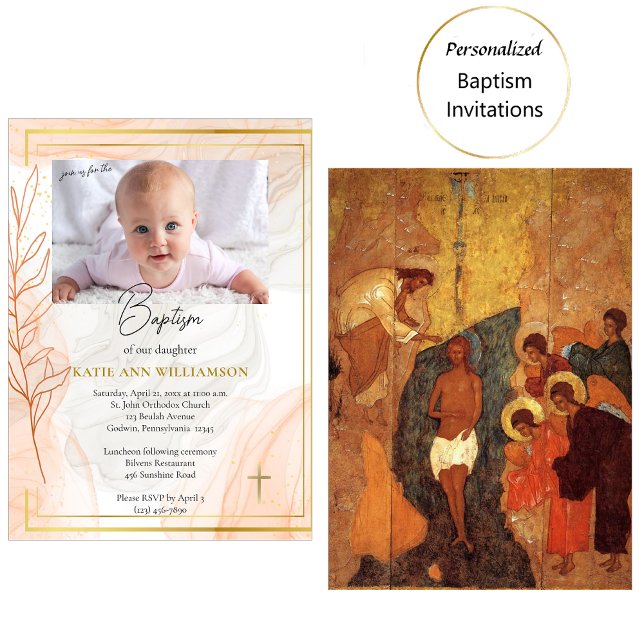 Orthodox Christian Waters of Light Baptism  Invitation (Creator Uploaded)