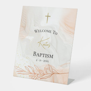 Orthodox Christian Waters of Light Baptism Pedestal Sign