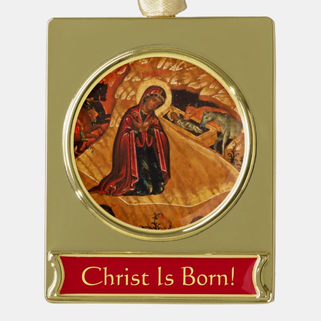 Orthodox Christmas Nativity Icon Ornament (Front)