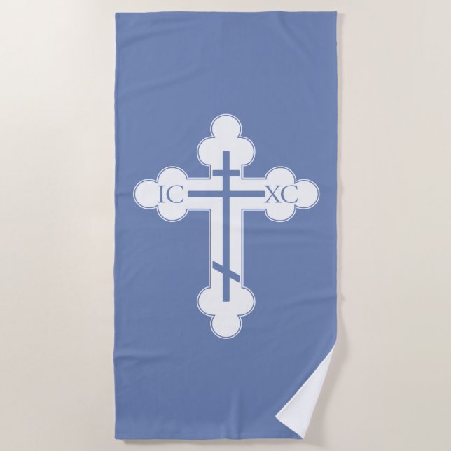 Orthodox cross beach towel (Front)