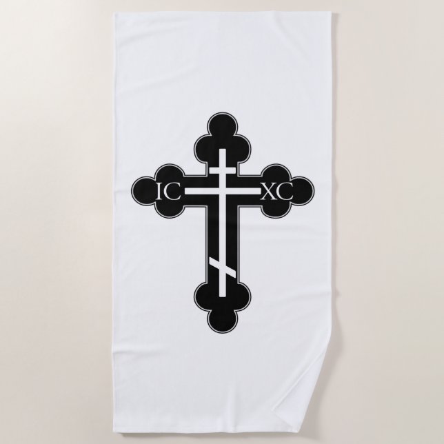 Orthodox cross beach towel (Front)