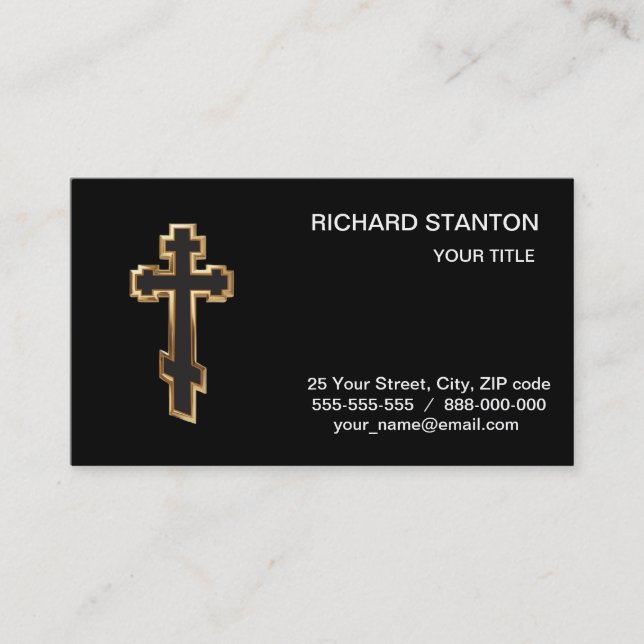 Orthodox cross business card (Front)