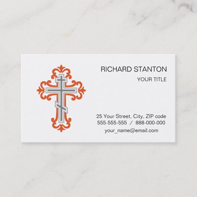 Orthodox cross business card (Front)