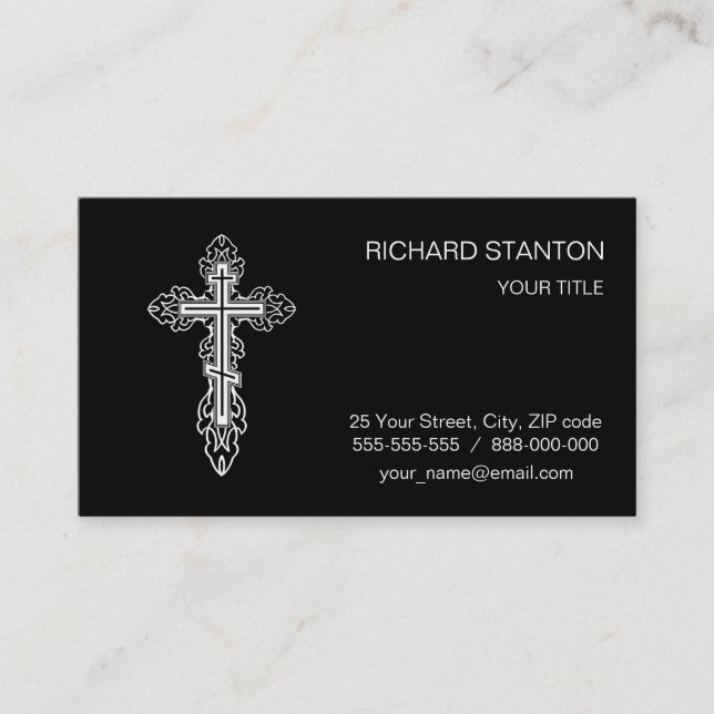 Orthodox cross business card (Front)