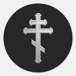 Orthodox cross classic round sticker