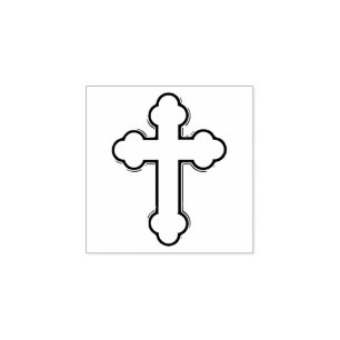 Orthodox cross rubber stamp