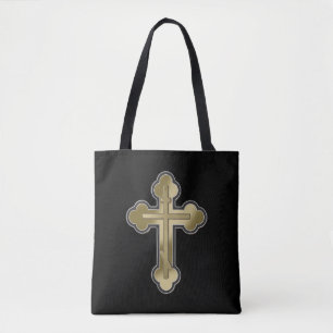 Orthodox cross tote bag