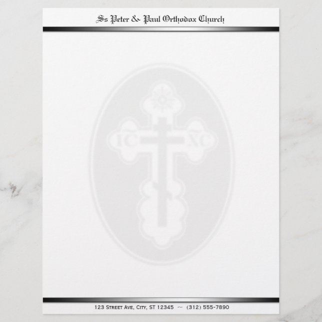Orthodox Cross Watermark letterhead (Front)