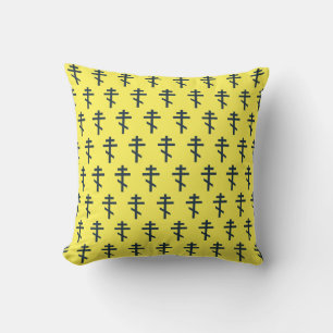 Orthodox Eight-Pointed Cross Sacred Devotional Art Cushion