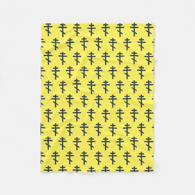 Orthodox Eight-Pointed Cross Sacred Devotional Art Fleece Blanket (Front)