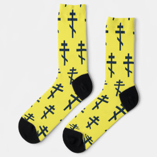 Orthodox Eight-Pointed Cross Sacred Devotional Art Socks