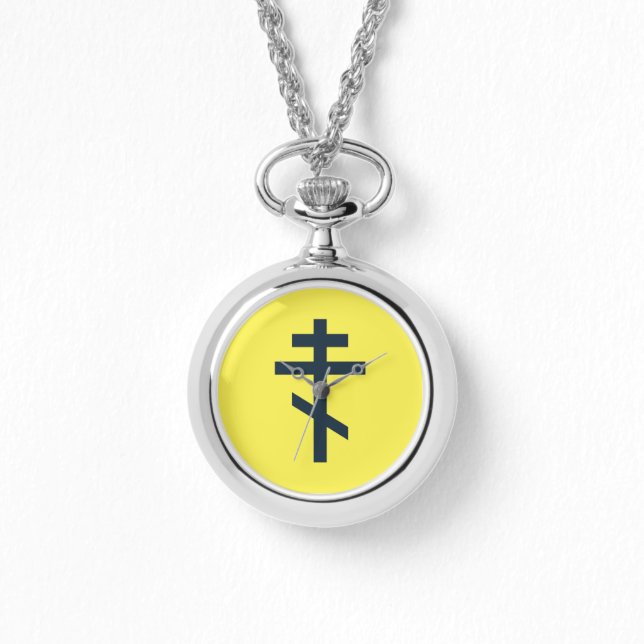 Orthodox Eight-Pointed Cross Sacred Devotional Art Watch (Front)