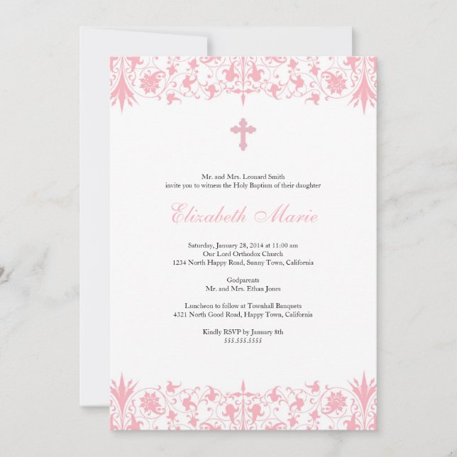 Orthodox Elegant Baptism Invitation (Front)