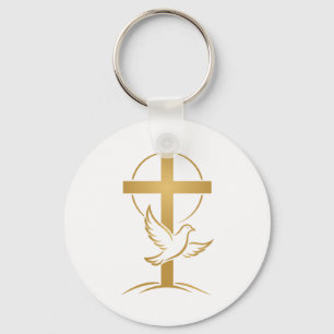 Orthodox Faith Cross & Dove Key Ring