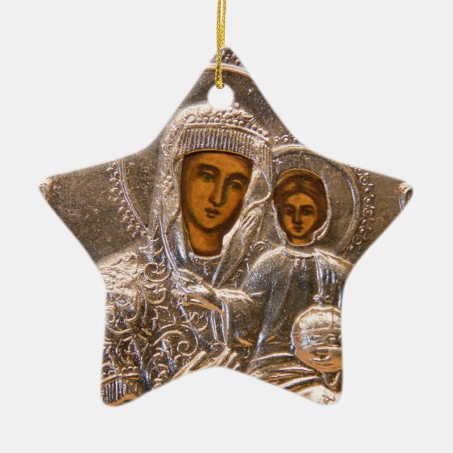 Orthodox icon ceramic tree decoration (Front)