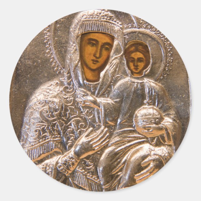 Orthodox icon classic round sticker (Front)