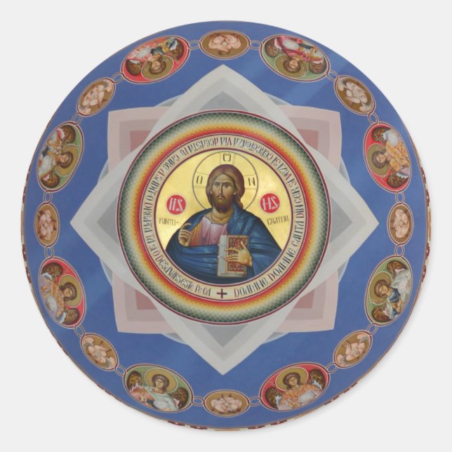 orthodox icon god church religion saint classic round sticker (Front)