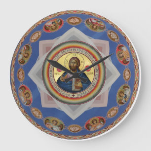 orthodox icon god church religion saint large clock