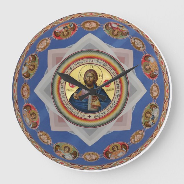 orthodox icon god church religion saint large clock (Front)