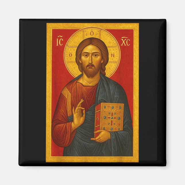 Orthodox Icon Of Jesus Christ Pantocrator  Magnet (Front)