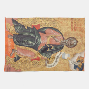 Orthodox Icon of Saint Andrew the Apostle  Tea Towel