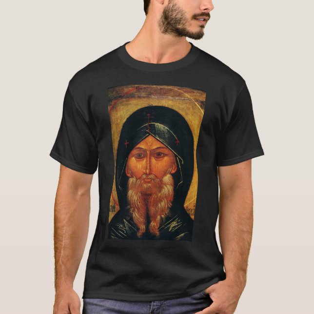 Orthodox Icon of Saint Anthony the Great T-Shirt (Front)