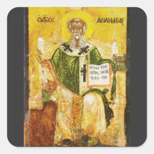 Orthodox Icon of Saint Athanasius of Alexandria Square Sticker