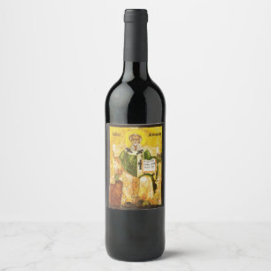 Orthodox Icon of Saint Athanasius of Alexandria Wine Label