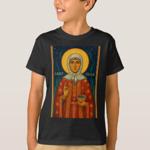 Orthodox Icon Of Saint Olga Of Alaska  T-Shirt